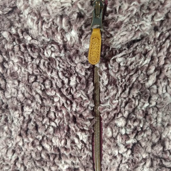 Southern Shirt Fluffy 1/4 Zip Pullover Burgundy Medium Women - Picture 3 of 7